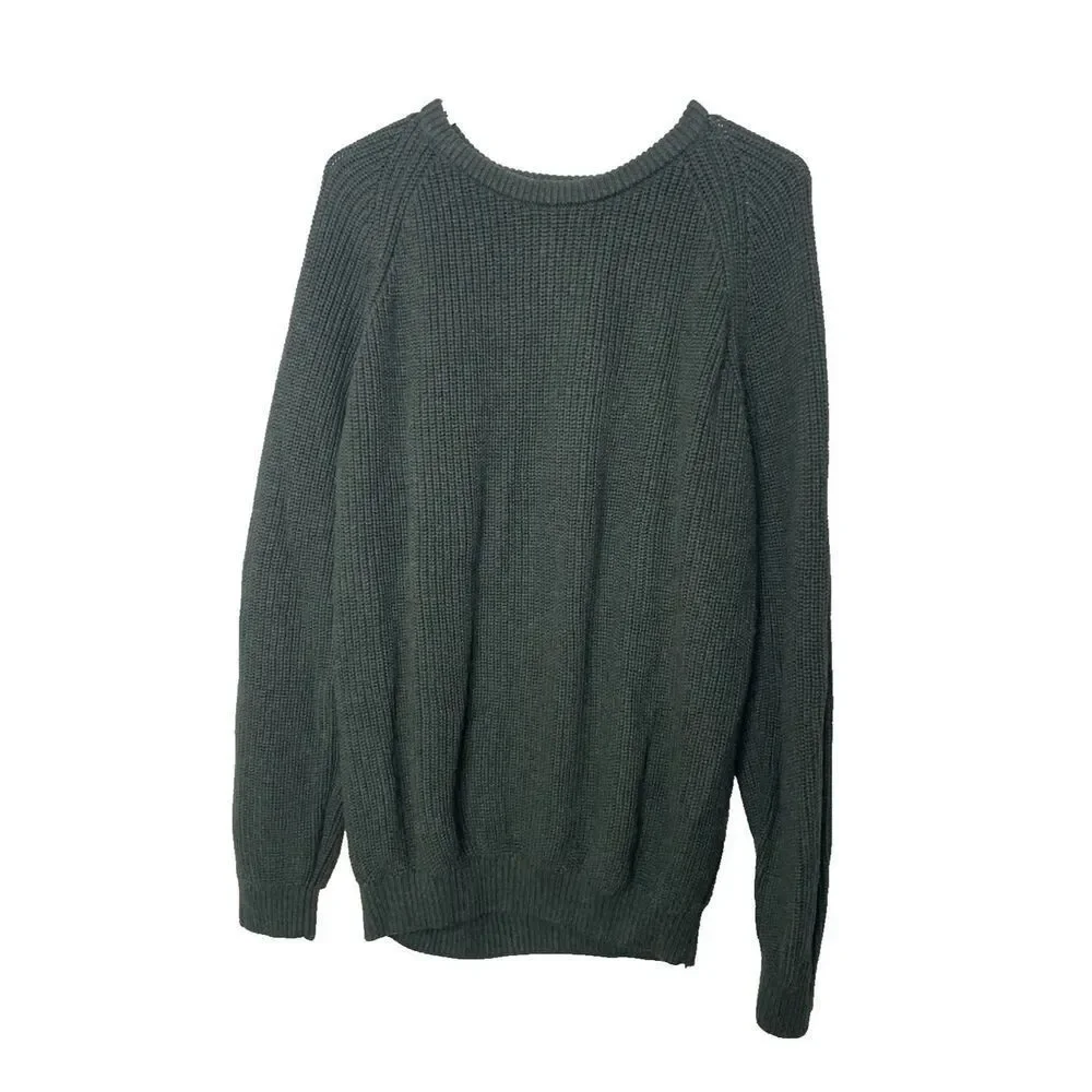 Bullock & Jones Pullover Crewneck Sweater Size L Pima Cotton Dark olive Green